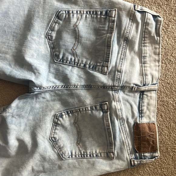 American Eagle AEO Flex Light Wash w Light Distressing Skinny Jeans 28x29 - Picture 17 of 17